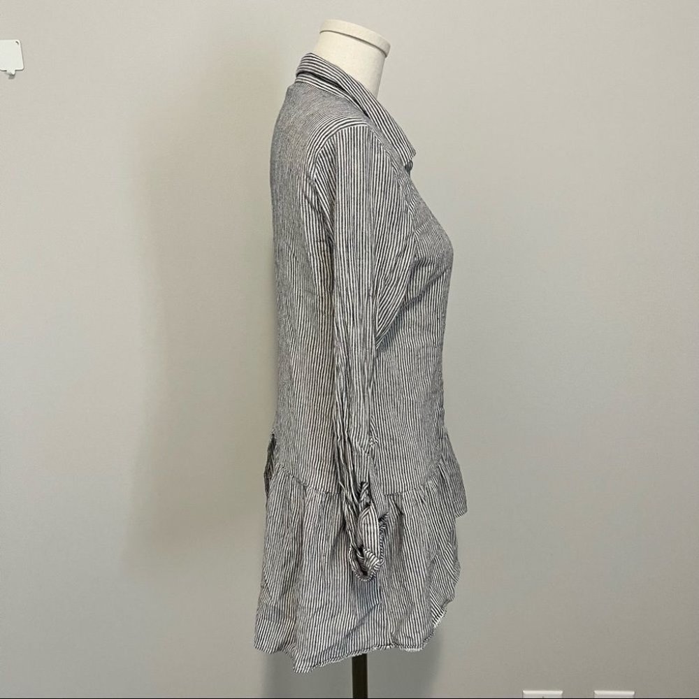 Anthropologie Sunday In Brooklyn Wiley Striped Button Down Cotton Blouse - Picture 7 of 11